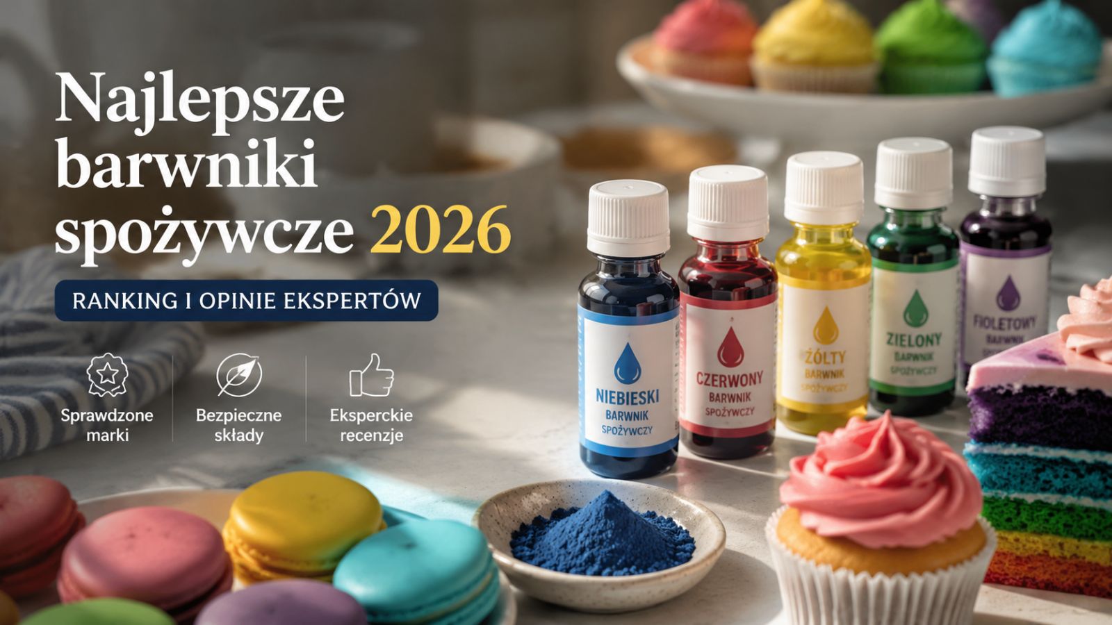 Najlepsze barwniki spożywcze 2026 – ranking i opinie ekspertów