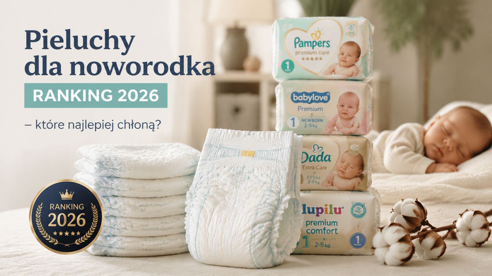 Pieluchy dla noworodka ranking 2026 – które najlepiej chłoną?
